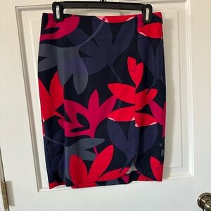 Loft Abstract Floral Print Women's Skirt size 2